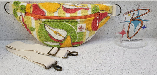 MENDED WING - Vtg Pears Terry Towel Small Crossbody/Belt Bum Bag