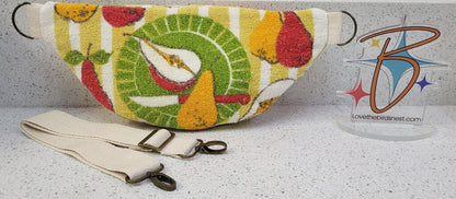 MENDED WING - Vtg Yellow Cannon Monticello Terry Towel Small Crossbody/Belt Bum Bag