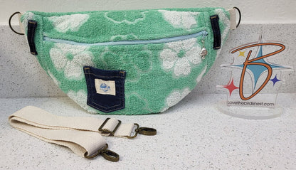 MENDED WING - Vtg Pears Terry Towel Small Crossbody/Belt Bum Bag