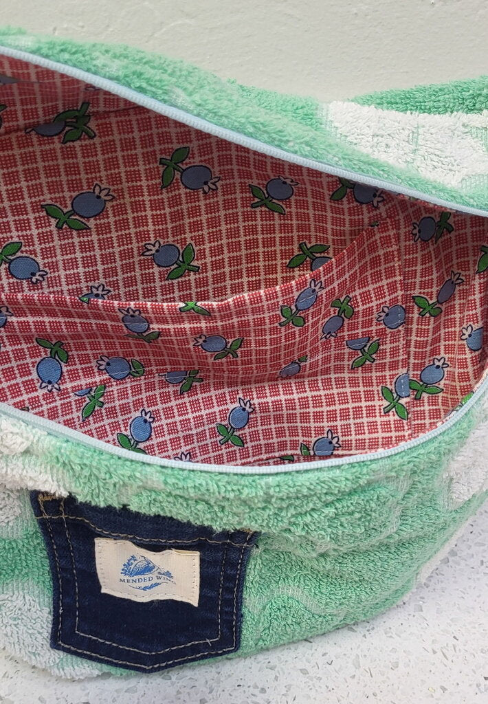 MENDED WING - Vtg Pears Terry Towel Small Crossbody/Belt Bum Bag