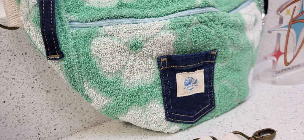 MENDED WING - Vtg Pears Terry Towel Small Crossbody/Belt Bum Bag