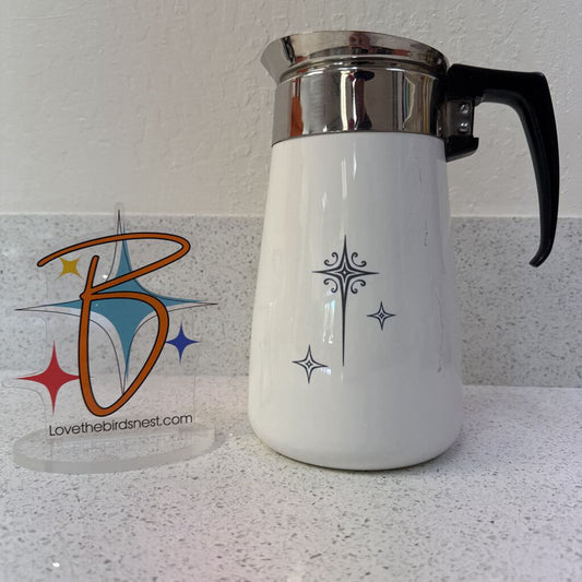 Vintage Corning Ware 9 Cup Percolator with Starburst Pattern-Rare