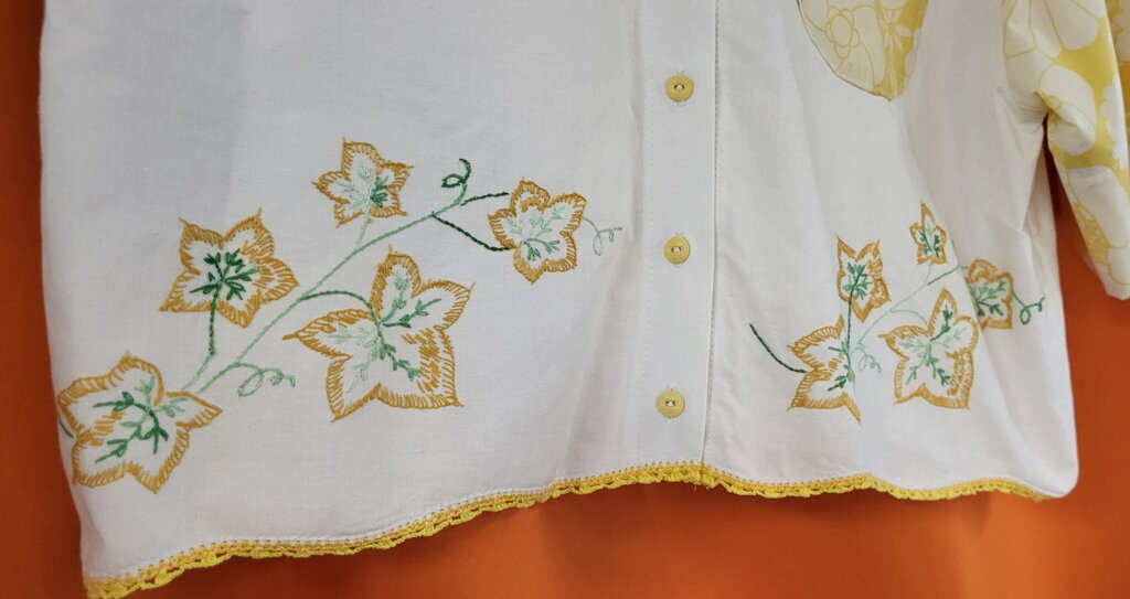 Mended Wing Cropped Embroidered Pillowcase Top – Women's Size 2X