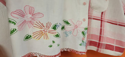 Mended Wing Cropped Embroidered Pillowcase & Tablecloth Top – Women's Size 3X
