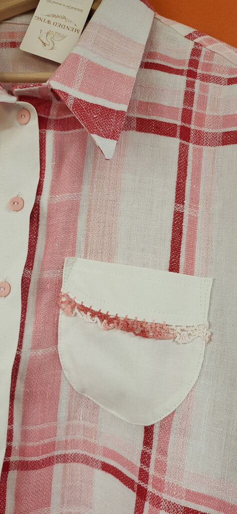 Mended Wing Cropped Embroidered Pillowcase & Tablecloth Top – Women's Size 3X