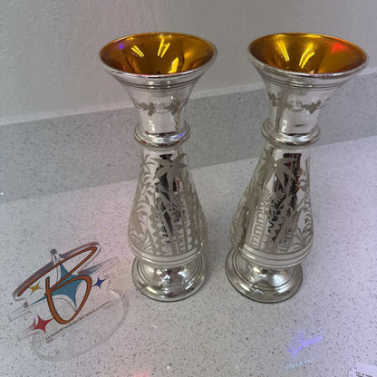 Pair of Antique Mercury glass vases