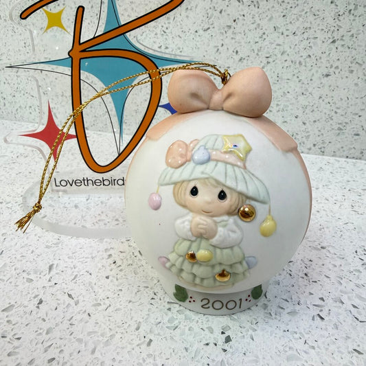 2001 Precious Moments “You Decorate My Life” #881163 Porcelain Christmas Ornament