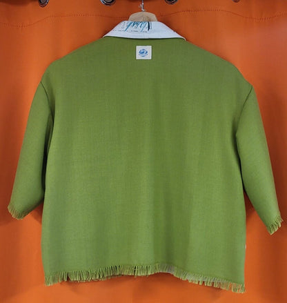 Blue & Green Vegetable Boxy Crop Top S | Mended Wing