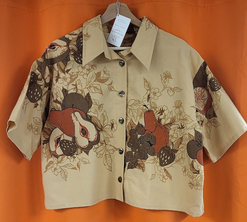 Fall Fruit Boxy Crop Top Women's XL | Mended Wing