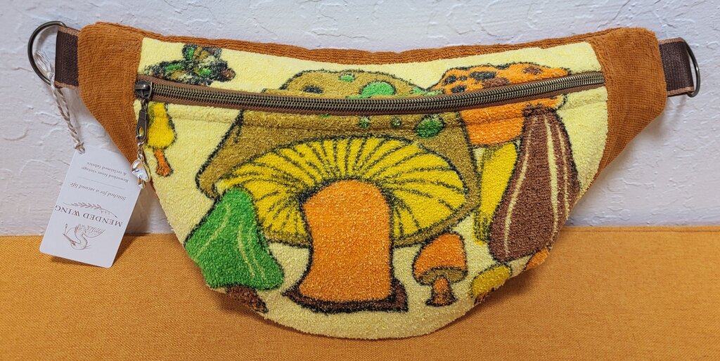 Vintage Merry Mushroom Terry Towel Bum Bag | Mended Wing