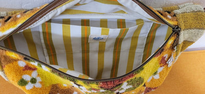 Vintage Fall Citrus Striped Terry Towel Bum Bag | Mended Wing