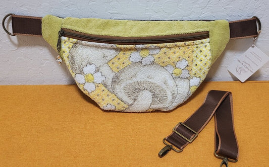 Vintage Flowered Mushroom Terry Towel Bum Bag | Mended Wing