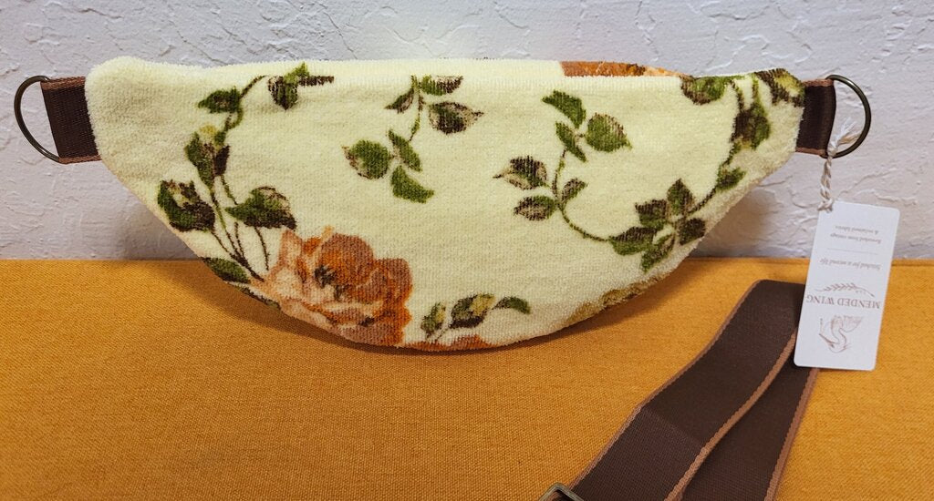 Yellow Roses Vintage Terry Towel Bum Bag | Mended Wing