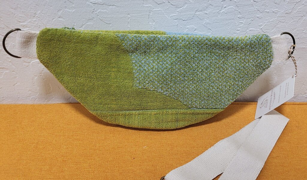 Blue & Green Vintage Terry Towel Bum Bag | Mended Wing