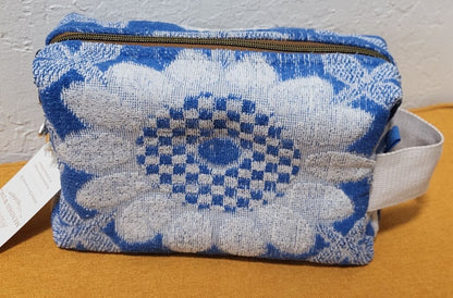 Vintage Blue Sunflower Terry Towel Travel Bag | Mended Wing