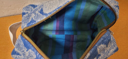 Vintage Blue Sunflower Terry Towel Travel Bag | Mended Wing
