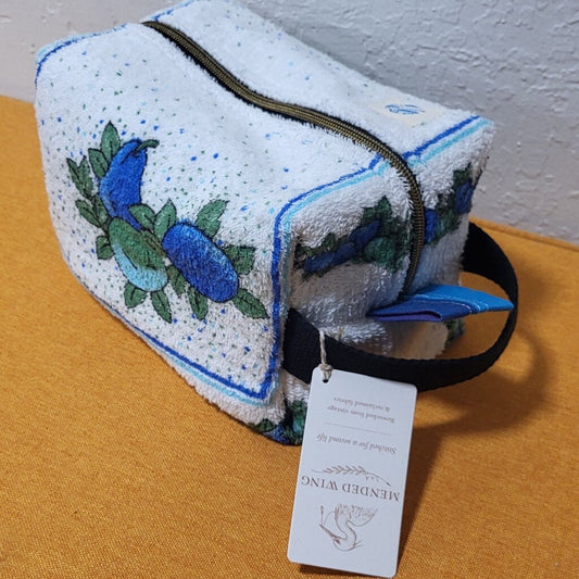 Vintage Blue Fruity Terry Towel Travel Bag | Mended Wing