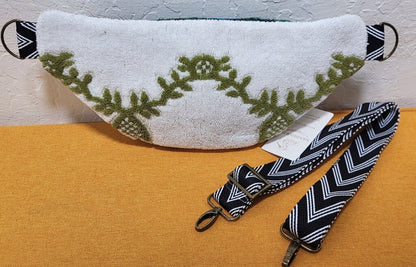 Blue & Green Scrappy Vintage Terry Towel Bum Bag | Mended Wing