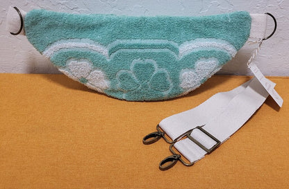 Mint Green Floral Vintage Terry Towel Bum Bag | Mended Wing