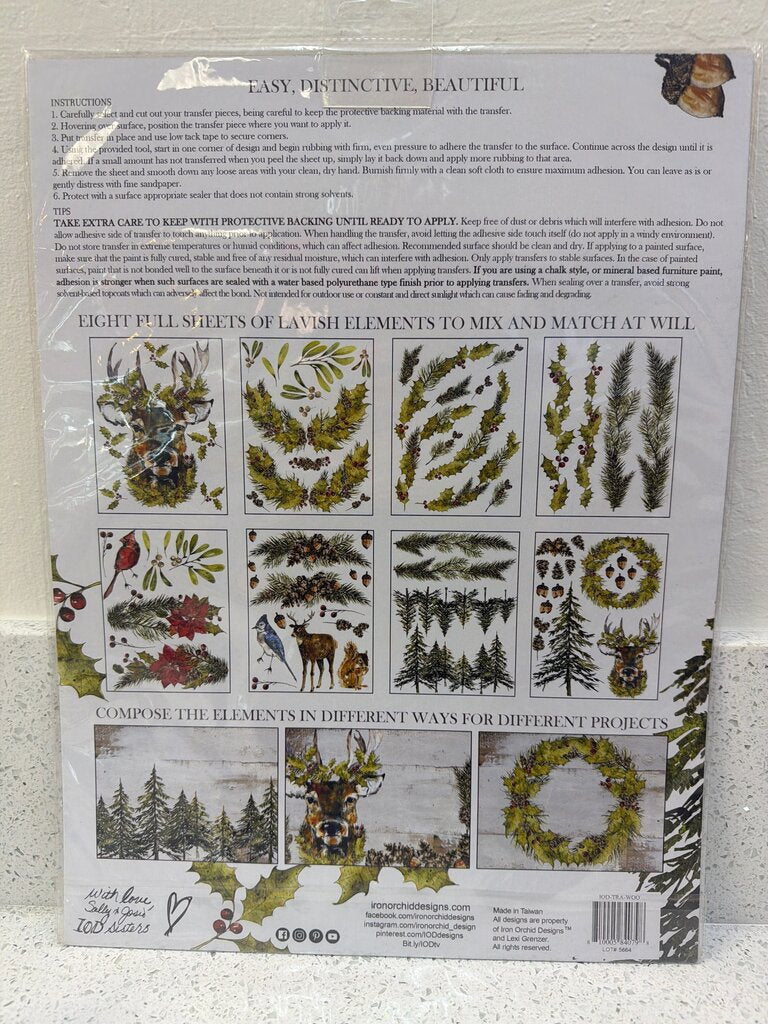 Iron Orchid Designs Woodland Christmas Transfer