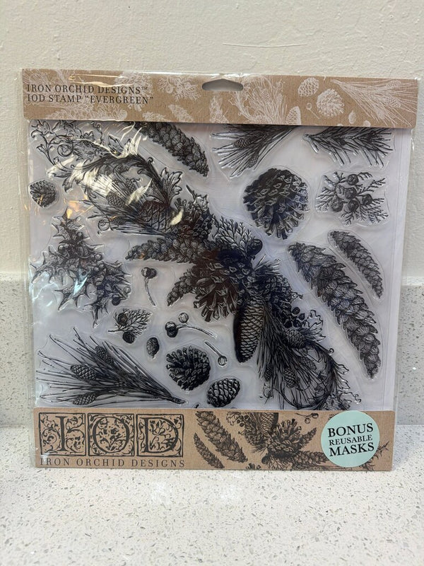 Iron Orchid Designs IOD Stamp Evergreen